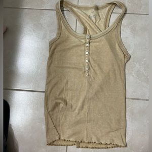 Aerie Ribbed Henley Tank Size Small